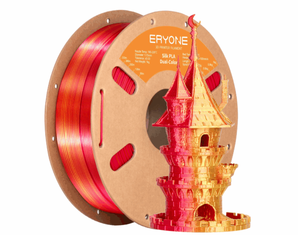 ERYONE Silk Dual Color PLA – Piros és arany színátmenetes filament 1,75 mm