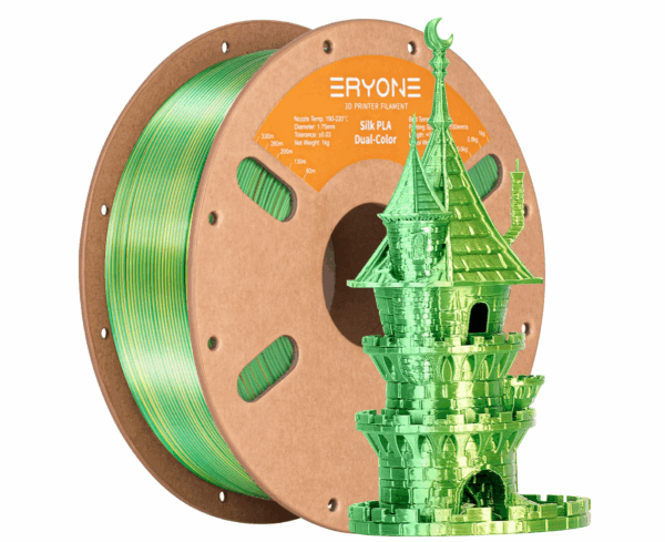 ERYONE Silk Dual Color PLA – Sárga és zöld színátmenetes filament 1,75 mm