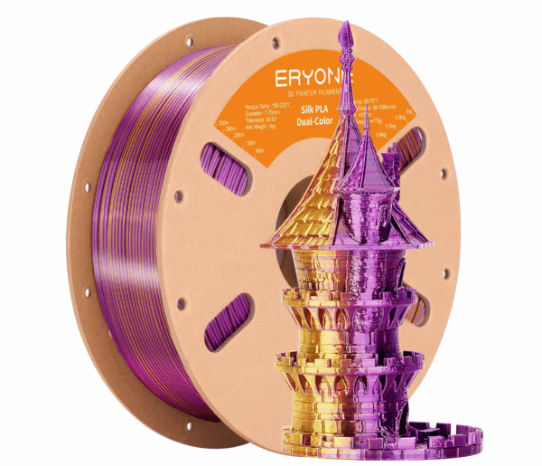 ERYONE Silk Dual Color PLA – Arany és lila színátmenetes filament 1,75 mm
