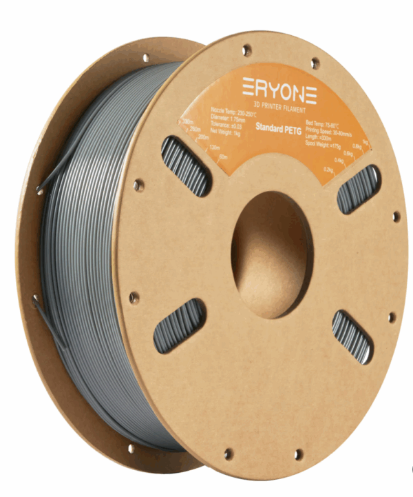Szürke színű PETG filament 3D nyomtatáshoz