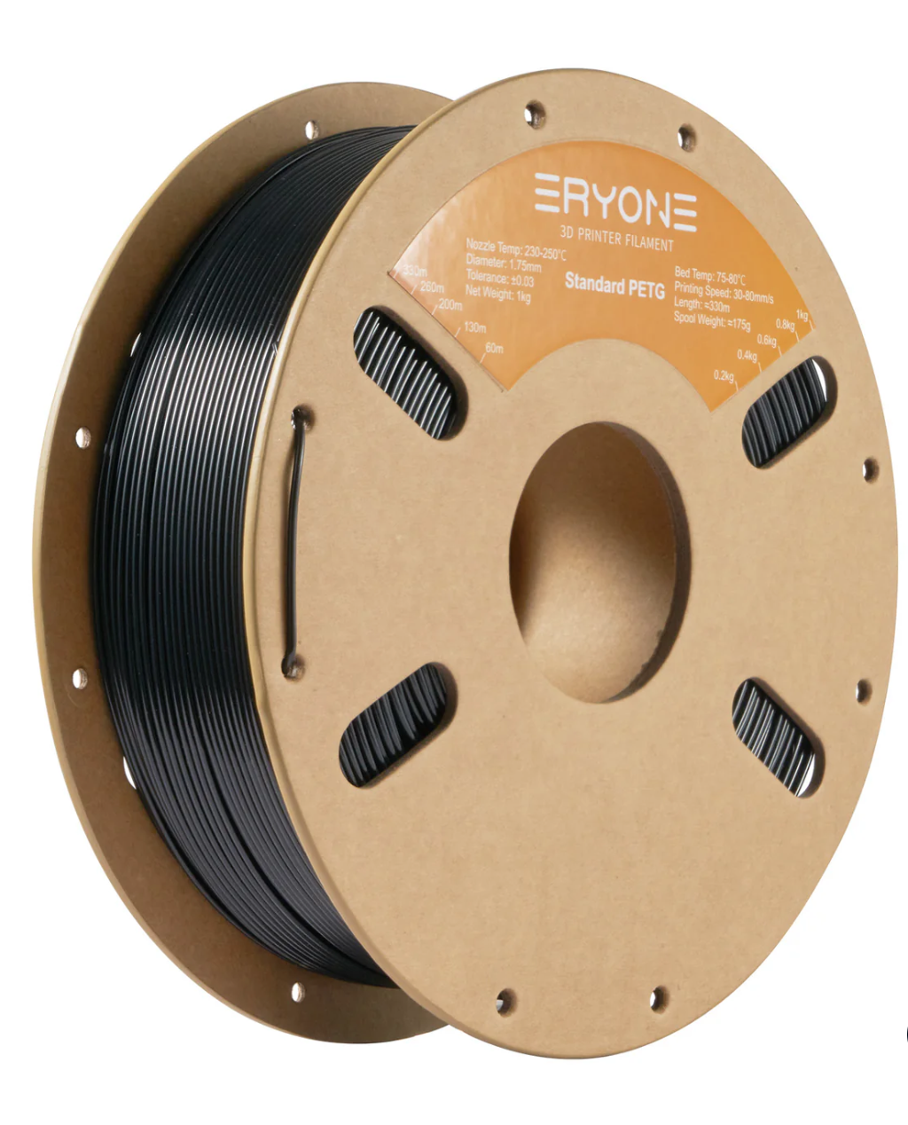 Fekete színű PETG filament 3D nyomtatáshoz
